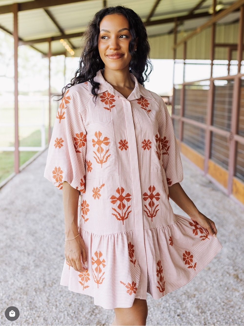 NWT J.Marie Kade Embroidered Short Sleeve Button up Mini Dress Sz XL